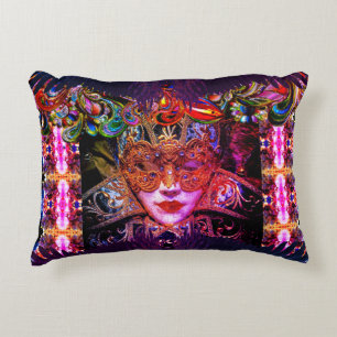 Masquerade Ball Schönheitsmaske schwarz rosa gotis Dekokissen