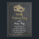 MASQUERADE Birthday Party Gold Maske Einladung 40.<br><div class="desc">Elegantes Masquerade Party Gold Maske Einladung Design. Perfekt für jedes Alter Geburtstag. Ändern Sie einfach den Text,  um Ihr Party . Rückdruck im Lieferumfang enthalten.</div>