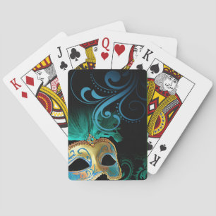 Masquerade Blüht Verdigris türkis Gold Spielkarten