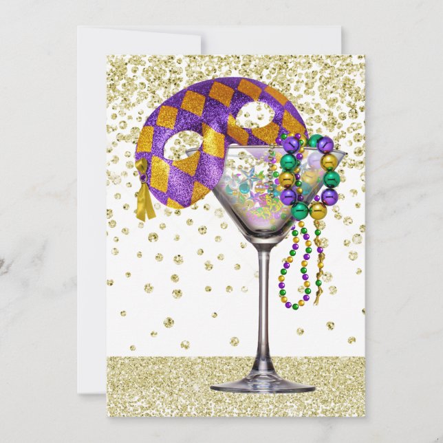 Masquerade Cocktail Party Einladung (Vorderseite)