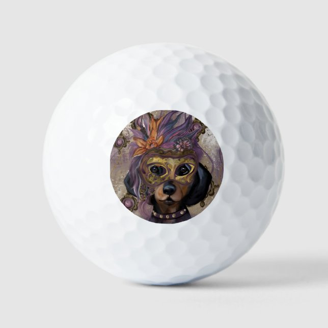 MASQUERADE DACKEL ART GOLFBALL (Vorderseite)