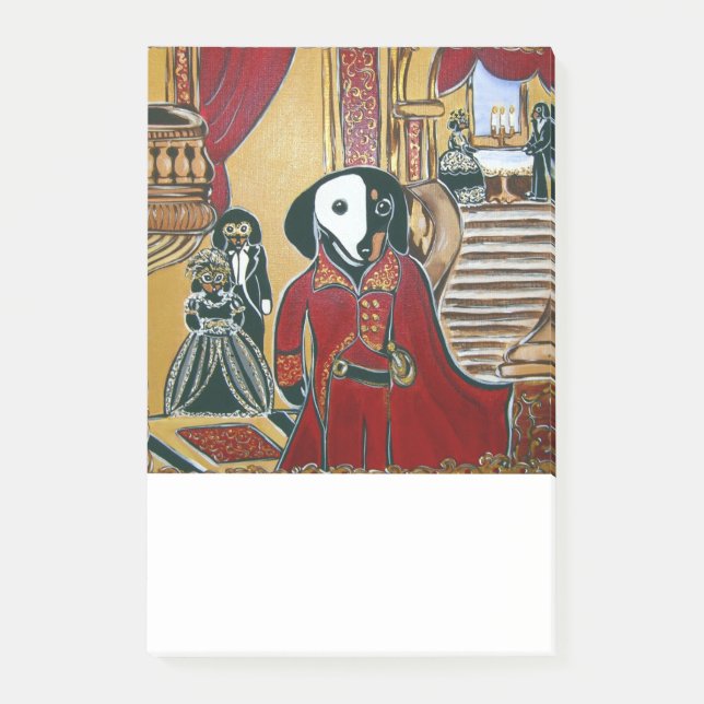 MASQUERADE-DACKEL POST-IT KLEBEZETTEL (Vorderseite)