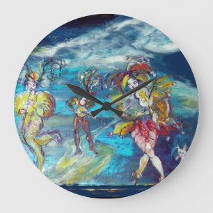 MASQUERADE DANKEN UND MUSIK IN DER NACHT GROßE WANDUHR