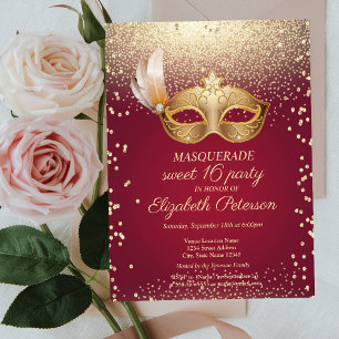 Masquerade Diamonds, Masque, Sweet 16 Einladungspostkarte