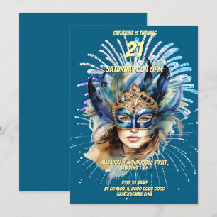 Masquerade-Feuerwerk zum Thema Karneval Einladung
