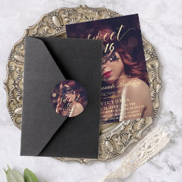 Masquerade Foto Sweet 16 Geburtstag Runder Aufkleber