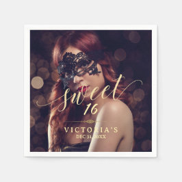 Masquerade Foto Sweet 16 Geburtstag Serviette