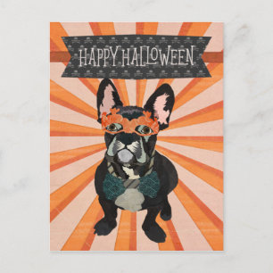 MASQUERADE FRENCH BULLDOG HALLOWEEN Postkarte