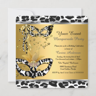 Masquerade Geburtstag Party Leopard Maske Black Go Einladung