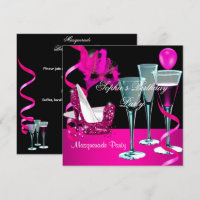 Masquerade Geburtstagsparty Pink Wine Stiletto
