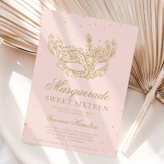 Masquerade Glitzer Maske Schwarz Gold Sweet 16 Einladung