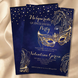 Masquerade Glitzer quinceanera Maske einladen Mari Save The Date