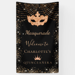 Masquerade Glitzer-Staub Quinceanera Banner