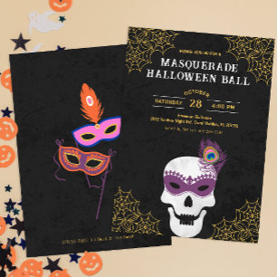 Masquerade Halloween Ball Skull Invite Einladung
