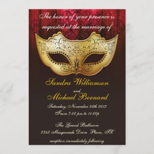 Masquerade Hochzeit Extravagante Einladung