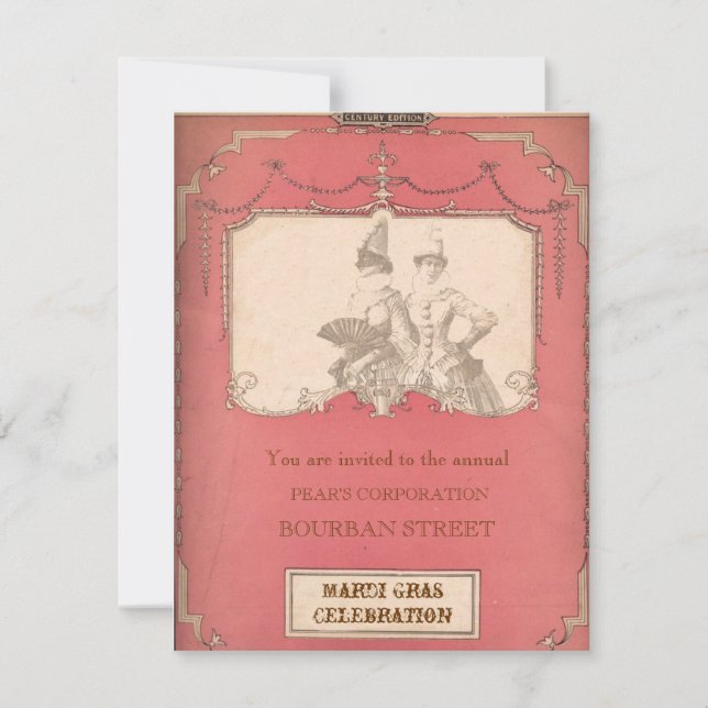 MASQUERADE-INVITATIONEN Halloween oder Mardi Gras Einladung (Vorderseite)