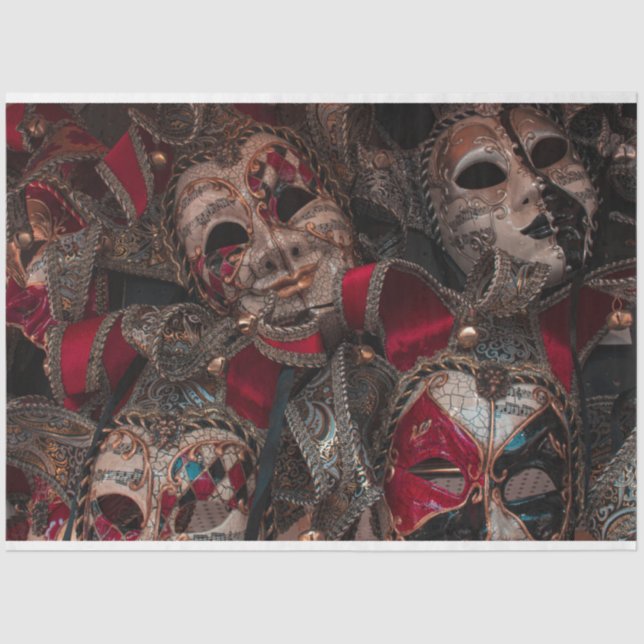 Masquerade Karneval Kostümmaske 13 Decoupage Seidenpapier (Vorderseite)