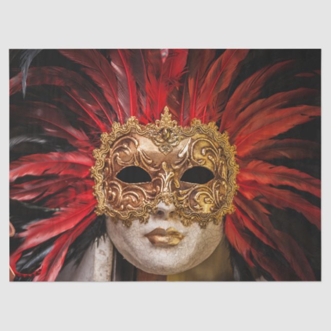 Masquerade Karneval Kostümmaske 19 Decoupage Seidenpapier (Vorderseite)