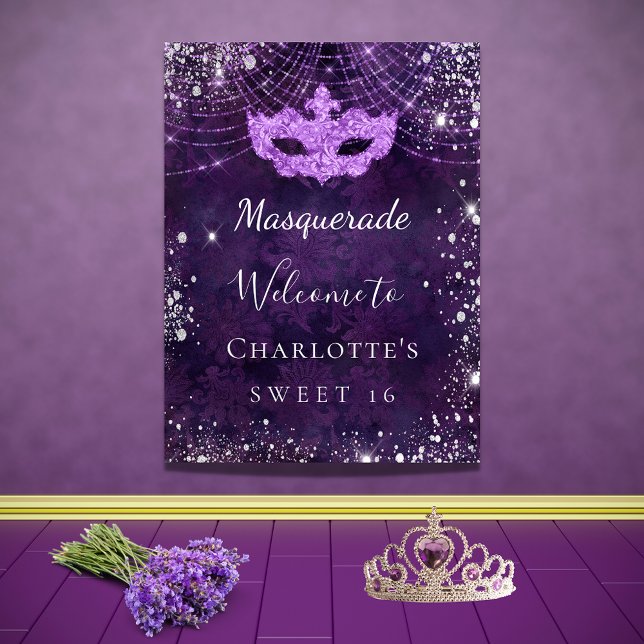 Masquerade lila silber Glitzer Staub Sweet 16 Poster (Von Creator hochgeladen)