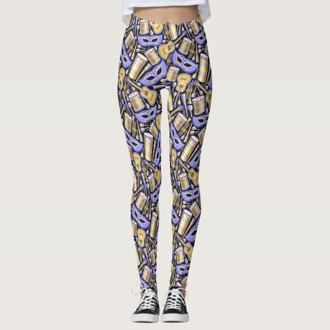 Masquerade Mardi Gras Pop Mode Leggings (Vorderseite)