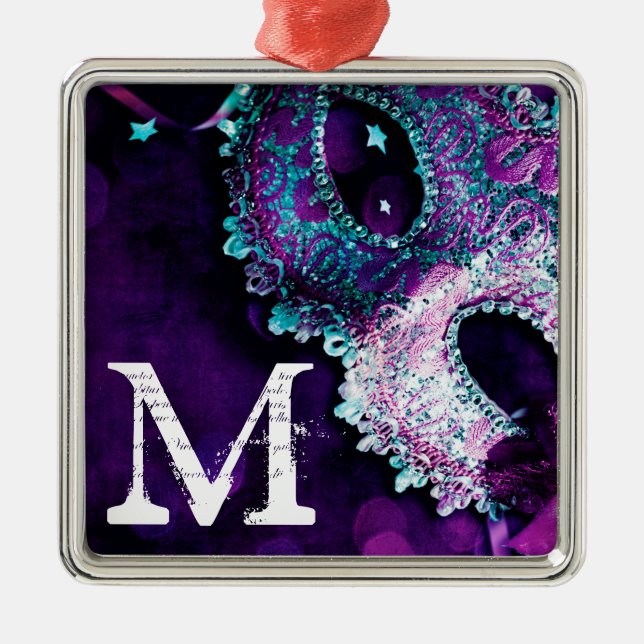 Masquerade Mask Costume Monogram Initial Ornament (Vorne)