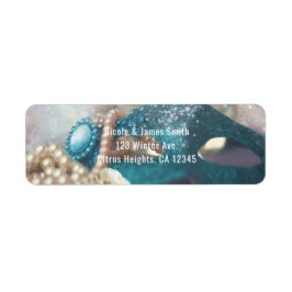 Masquerade Mask & Pearls Rainbow Party Einladung