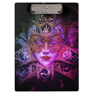 Masquerade Maske elegante gotisch schwarz rosa lil Klemmbrett