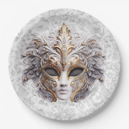 Masquerade Maske gefärbt in Grays Pappteller