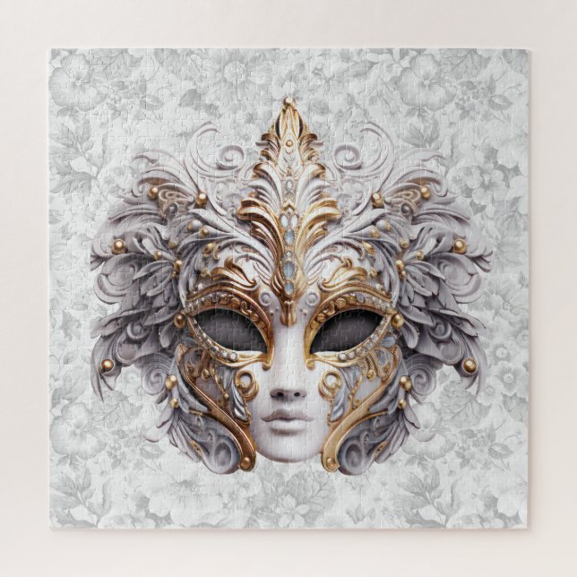 Masquerade Maske gefärbt in Grays Puzzle (Vertikal)