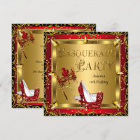 Masquerade Maske High Heel Red Gold Geburtstag 2