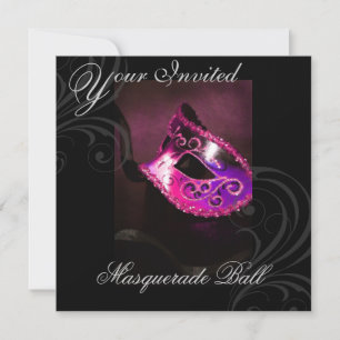 Masquerade Maske Rosa Halloween-Party Einladung