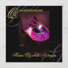 Masquerade Maske Rosa Quinceanera Party Einladung