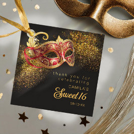 Masquerade Maske Sweet 16 Red Gold ID1032 Geschenkanhänger