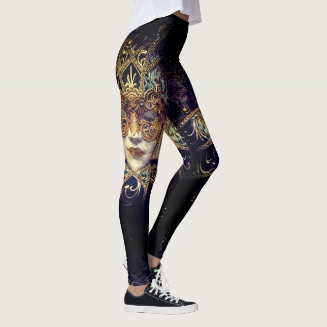 Masquerade Maske Viktorianisch elegant gotisch Leggings (Rechts)