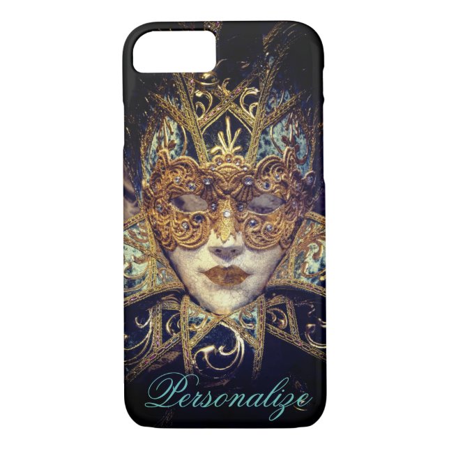 Masquerade Maske Viktorianisches gotisches Gold Case-Mate iPhone Hülle (Rückseite)