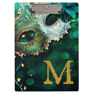 Masquerade Maskencostum Monogram Initial Clip Boar Klemmbrett