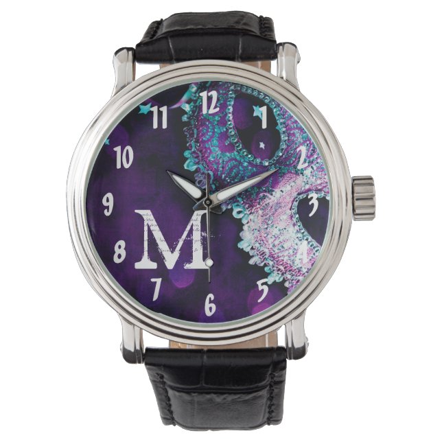 Masquerade Maskenkostüm Halloween Mardi Gras Watch Armbanduhr (Vorderseite)