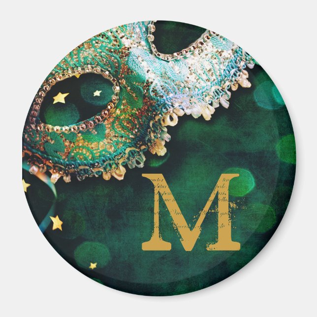 Masquerade Maskenkostüm Monogram Initial Magnet (Vorne)