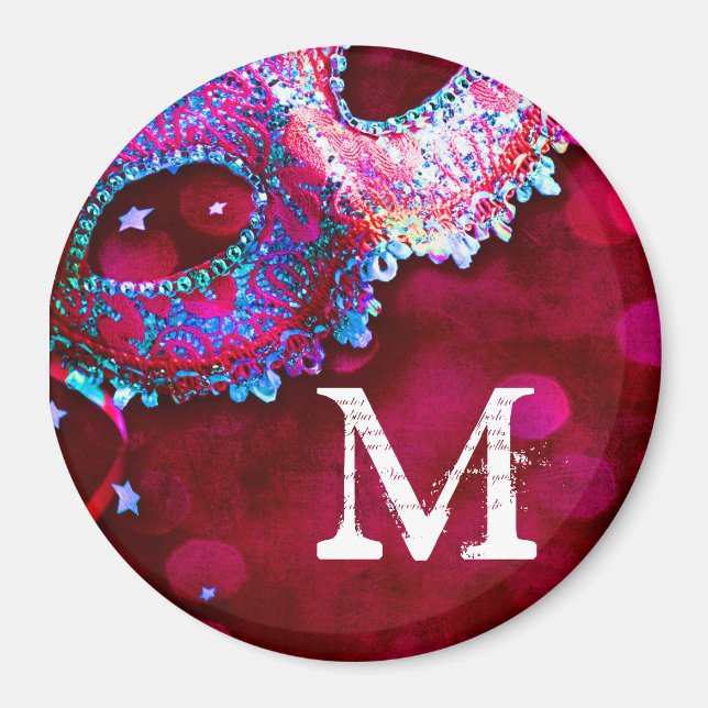 Masquerade Maskenkostüm Monogram Initial Magnet (Vorne)