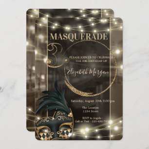 Masquerade Masque String Lights 30. Geburtstag Einladung