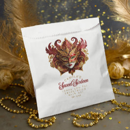 Masquerade Motif Sweet 16 Red Gold ID1032 Geschenktütchen