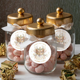 Masquerade Motif Sweet 16 Rose Gold ID1032 Runder Aufkleber