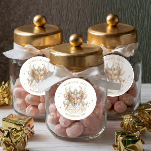 Masquerade Motif Sweet 16 Rose Gold ID1032 Runder Aufkleber