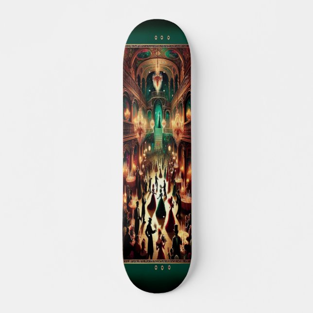 "Masquerade Mystique: Viktorianisches Ball Skatebo Skateboard (Vorne)