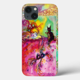 MASQUERADE NACHT / LADY MIT SCHWARZEM KATZMONOGRAM Case-Mate iPhone HÜLLE
