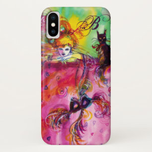 MASQUERADE NACHT / LADY MIT SCHWARZEM KATZMONOGRAM Case-Mate iPhone HÜLLE