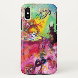 MASQUERADE NACHT / LADY MIT SCHWARZEM KATZMONOGRAM Case-Mate iPhone HÜLLE