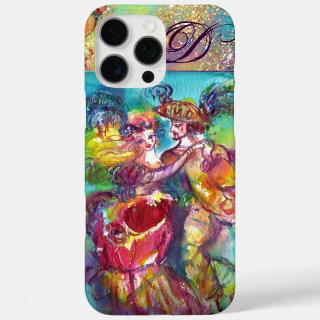 MASQUERADE NIGHT / CARNIVAL DANCE MONOGRAMM Case-Mate iPhone HÜLLE (Rückseite)