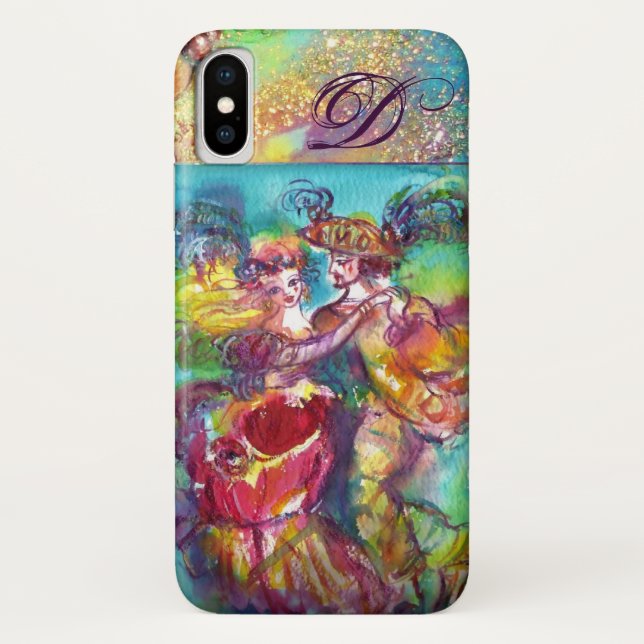MASQUERADE NIGHT / CARNIVAL DANCE MONOGRAMM Case-Mate iPhone HÜLLE (Rückseite)