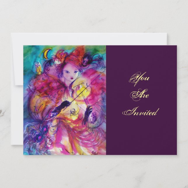 MASQUERADE NIGHT PARTY EINLADUNG (Vorderseite)